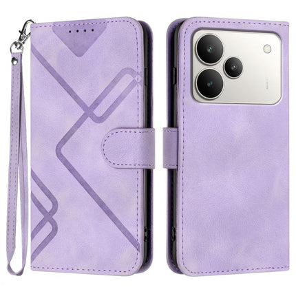 Line Pattern Skin Feel Leather Phone Case, For Realme 15x 5G India / Realme C85 5G, For Realme P4 Pro 5G, For Realme P4 5G, For Realme 15T 5G