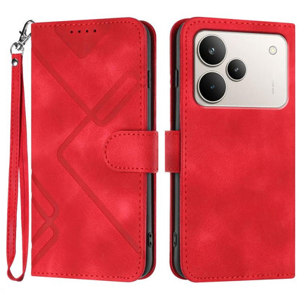 Line Pattern Skin Feel Leather Phone Case, For Realme 15x 5G India / Realme C85 5G, For Realme P4 Pro 5G, For Realme P4 5G, For Realme 15T 5G