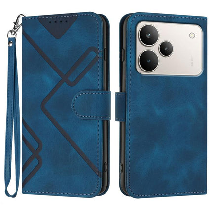Line Pattern Skin Feel Leather Phone Case, For Realme 15x 5G India / Realme C85 5G, For Realme P4 Pro 5G, For Realme P4 5G, For Realme 15T 5G