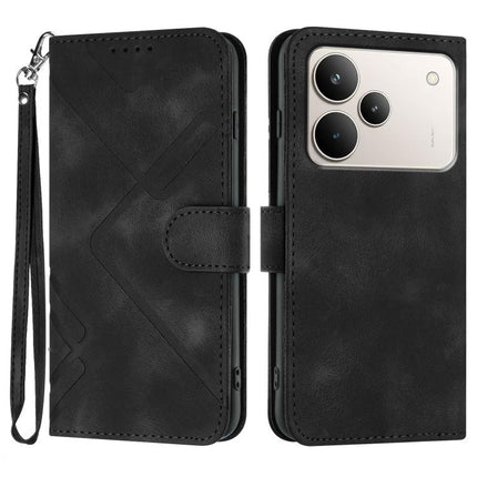Line Pattern Skin Feel Leather Phone Case, For Realme 15x 5G India / Realme C85 5G, For Realme P4 Pro 5G, For Realme P4 5G, For Realme 15T 5G