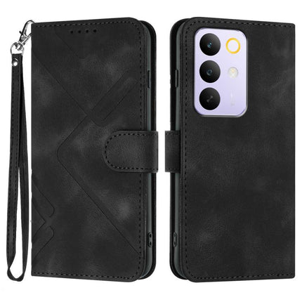 Line Pattern Skin Feel Leather Phone Case, For Realme 15x 5G India / Realme C85 5G, For Realme P4 Pro 5G, For Realme P4 5G, For Realme 15T 5G