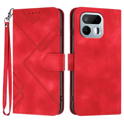 Line Pattern Skin Feel Leather Phone Case, For Realme 16T 5G, For Realme C100 4G, For Realme 15x 5G India / Realme C85 5G, For Realme P4 Pro 5G