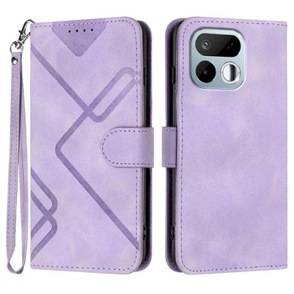 Line Pattern Skin Feel Leather Phone Case, For Realme 16T 5G, For Realme C100 4G, For Realme 15x 5G India / Realme C85 5G, For Realme P4 Pro 5G