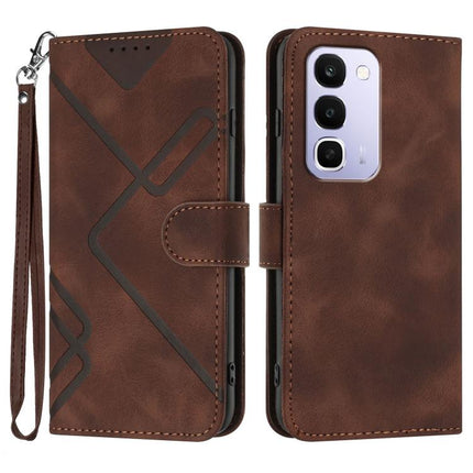 Line Pattern Skin Feel Leather Phone Case, For Realme 16T 5G, For Realme C100 4G, For Realme 15x 5G India / Realme C85 5G, For Realme P4 Pro 5G