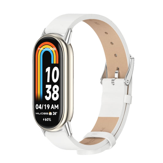 Mijobs Microfiber PU Leather Watch Band, For Xiaomi Mi Band 8 / 9 / 9 NFC