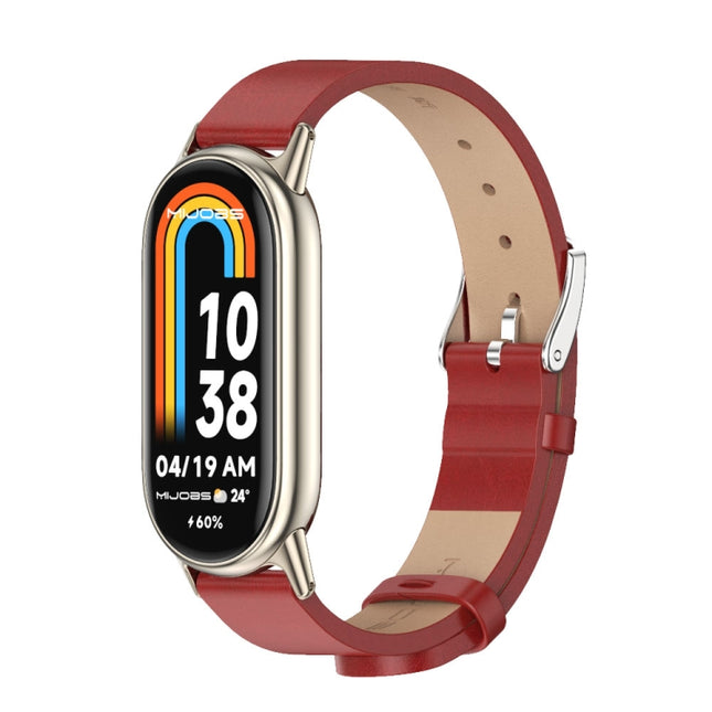 Mijobs Microfiber PU Leather Watch Band, For Xiaomi Smart Band 10 / 9 / 8