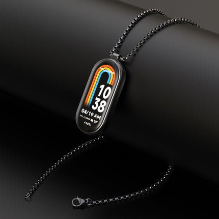Mijobs Metal Pendant Stainless Steel Watch Necklace