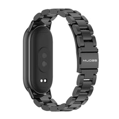 Mijobs Three Bead Stainless Steel Watch Band, For Xiaomi Mi Band 8 / 9 / 9 NFC