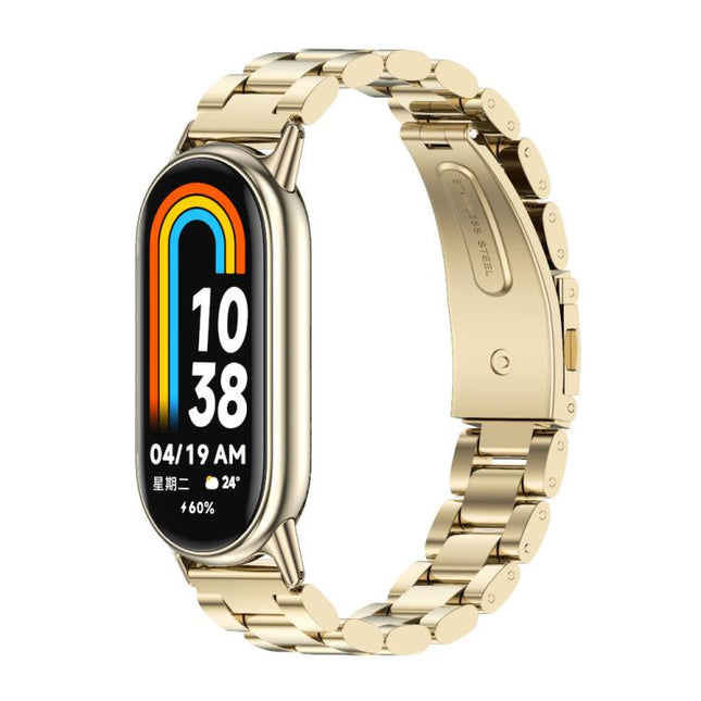 Mijobs Three Bead Stainless Steel Watch Band, For Xiaomi Smart Band 10 / 9 / 8