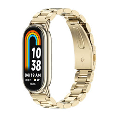 Mijobs Three Bead Stainless Steel Watch Band, For Xiaomi Mi Band 8 / 9 / 9 NFC