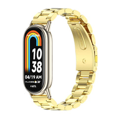 Mijobs Three Bead Stainless Steel Watch Band, For Xiaomi Mi Band 8 / 9 / 9 NFC