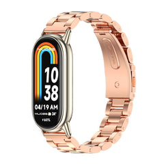 Mijobs Three Bead Stainless Steel Watch Band, For Xiaomi Mi Band 8 / 9 / 9 NFC