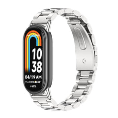 Mijobs Three Bead Stainless Steel Watch Band, For Xiaomi Mi Band 8 / 9 / 9 NFC