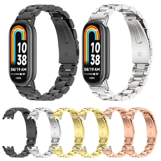 Mijobs Three Bead Stainless Steel Watch Band, For Xiaomi Mi Band 8 / 9 / 9 NFC