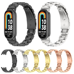 Mijobs Three Bead Stainless Steel Watch Band, For Xiaomi Mi Band 8 / 9 / 9 NFC