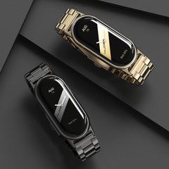 Mijobs Three Bead Stainless Steel Watch Band, For Xiaomi Mi Band 8 / 9 / 9 NFC