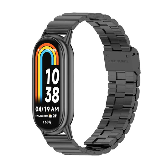 Mijobs Bamboo Buckle Stainless Steel Watch Band, For Xiaomi Mi Band 8 / 9 / 9 NFC