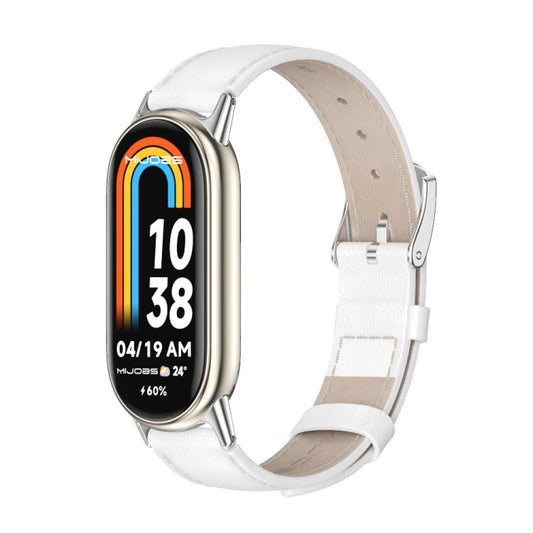 Mijobs Genuine Leather Watch Band, For Xiaomi Mi Band 8 / 9 / 9 NFC