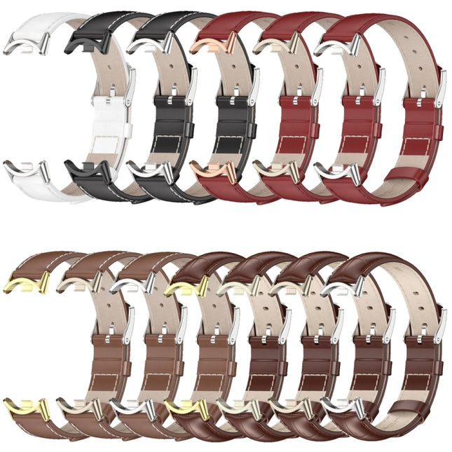 Mijobs Genuine Leather Watch Band, For Xiaomi Smart Band 10 / 9 / 8