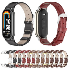 Mijobs Genuine Leather Watch Band, For Xiaomi Mi Band 8 / 9 / 9 NFC