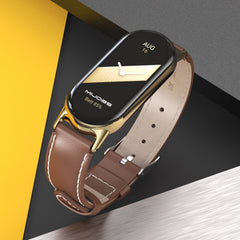 Mijobs Genuine Leather Watch Band, For Xiaomi Mi Band 8 / 9 / 9 NFC