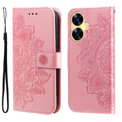 Seven-petal Flowers Embossing Leather Phone Case, For Realme 11 Pro / 11 Pro+, For Realme C65 4G, For Realme GT Neo 5 5G / GT3, For Realme C55