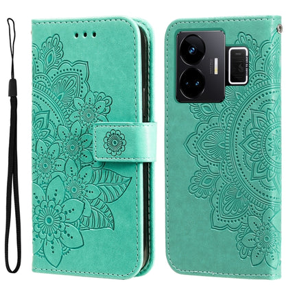 Seven-petal Flowers Embossing Leather Phone Case, For Realme 11 Pro / 11 Pro+, For Realme C65 4G, For Realme GT Neo 5 5G / GT3, For Realme C55