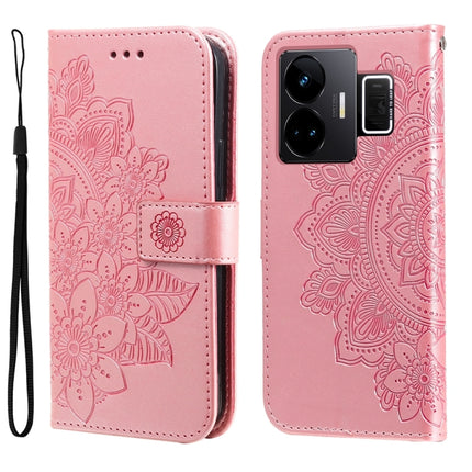 Seven-petal Flowers Embossing Leather Phone Case, For Realme 11 Pro / 11 Pro+, For Realme C65 4G, For Realme GT Neo 5 5G / GT3, For Realme C55