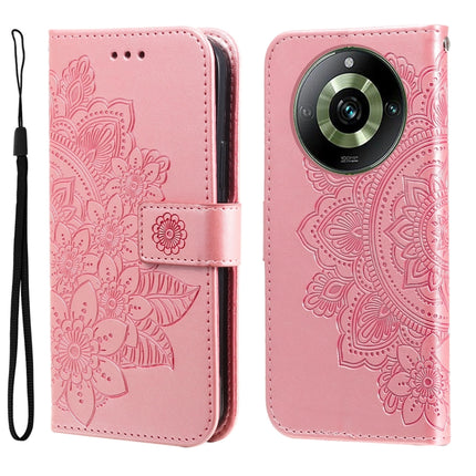 Seven-petal Flowers Embossing Leather Phone Case, For Realme 11 Pro / 11 Pro+, For Realme C65 4G, For Realme GT Neo 5 5G / GT3, For Realme C55
