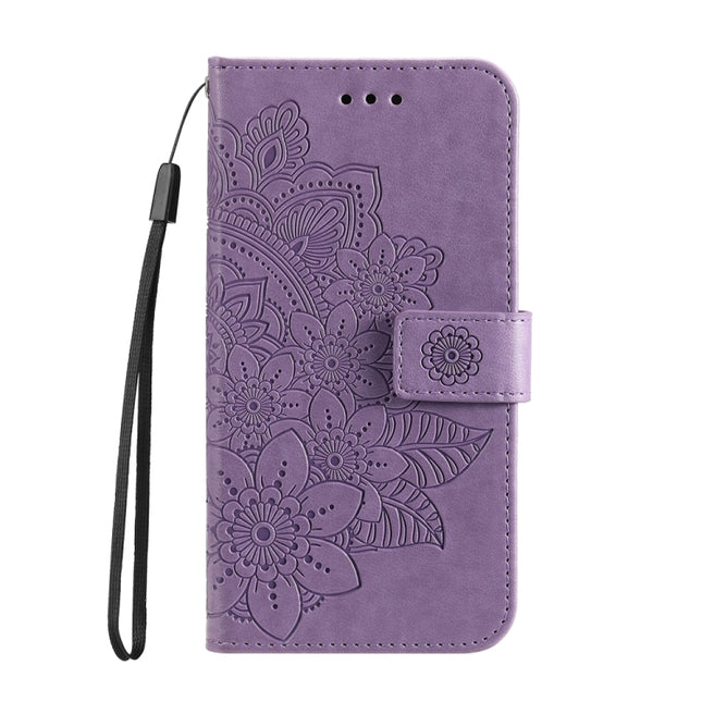 Seven-petal Flowers Embossing Leather Phone Case, For Realme C53 / Narzo N53, For Realme 11, For Realme 11 Pro / 11 Pro+, For Realme C65 4G