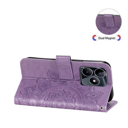 Seven-petal Flowers Embossing Leather Phone Case, For Realme 11 Pro / 11 Pro+, For Realme C65 4G, For Realme GT Neo 5 5G / GT3, For Realme C55