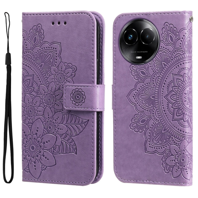 Seven-petal Flowers Embossing Leather Phone Case, For Realme C67 / 11 5G Taiwan Version, For Realme 11 4G Global, For Realme C53 / Narzo N53, For Realme 11