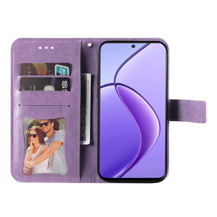 Seven-petal Flowers Embossing Leather Phone Case, For Realme 12 5G, For Realme 12+, For Realme 12 Pro+, For Realme C67 4G Global