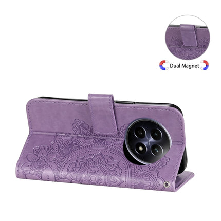 Seven-petal Flowers Embossing Leather Phone Case, For Realme 12 5G, For Realme 12+, For Realme 12 Pro+, For Realme C67 4G Global