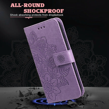 Seven-petal Flowers Embossing Leather Phone Case, For Realme 12 5G, For Realme 12+, For Realme 12 Pro+, For Realme C67 4G Global