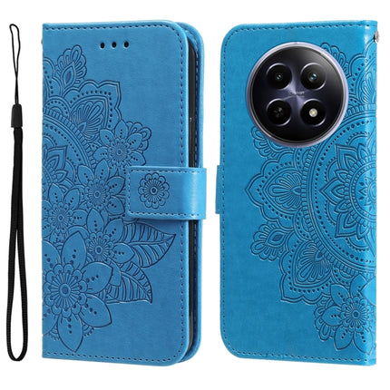 Seven-petal Flowers Embossing Leather Phone Case, For Realme 12 5G, For Realme 12+, For Realme 12 Pro+, For Realme C67 4G Global