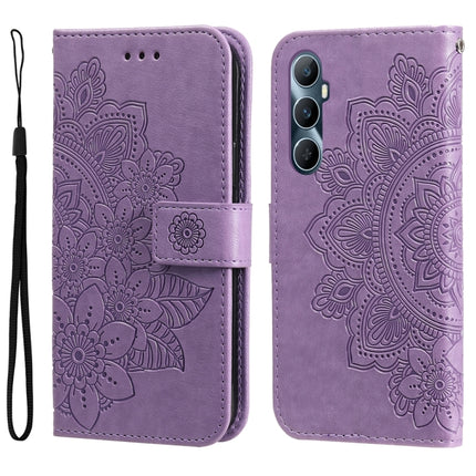 Seven-petal Flowers Embossing Leather Phone Case, For Realme 11 Pro / 11 Pro+, For Realme C65 4G, For Realme GT Neo 5 5G / GT3, For Realme C55