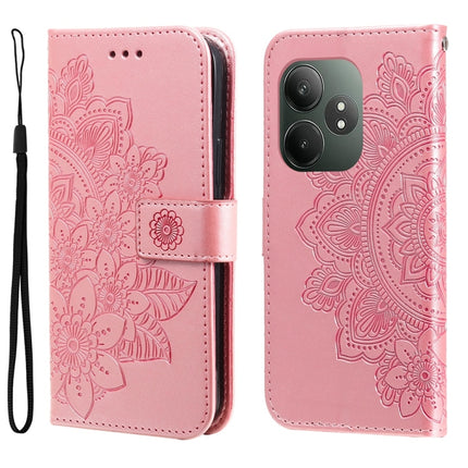 Seven-petal Flowers Embossing Leather Phone Case, For Realme 13+, For Realme 13 Pro / 13 Pro+ / P1 Pro Global, For Realme GT 6 / GT Neo6 SE, For Realme C63 / C61  / Note 60