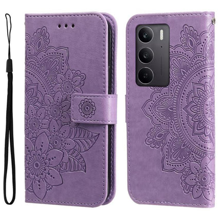 Seven-petal Flowers Embossing Leather Phone Case, For Realme 15 5G / Realme 15 Pro 5G, For Realme C71 4G / C75 4G / 5G / 14x, For Realme 14 Global, For Realme 14 Pro+ Global