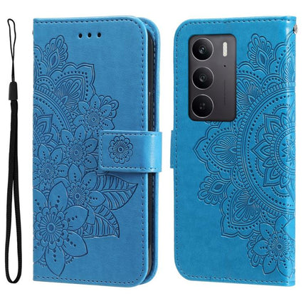 Seven-petal Flowers Embossing Leather Phone Case, For Realme 15 5G / Realme 15 Pro 5G, For Realme C71 4G / C75 4G / 5G / 14x, For Realme 14 Global, For Realme 14 Pro+ Global