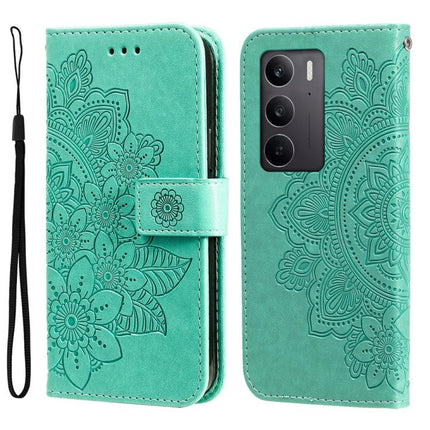 Seven-petal Flowers Embossing Leather Phone Case, For Realme 15 5G / Realme 15 Pro 5G, For Realme C71 4G / C75 4G / 5G / 14x, For Realme 14 Global, For Realme 14 Pro+ Global