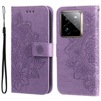 Seven-petal Flowers Embossing Leather Phone Case, For Realme 14 Pro Global, For Realme GT 7 Pro, For Realme 13+, For Realme 13 Pro / 13 Pro+ / P1 Pro Global