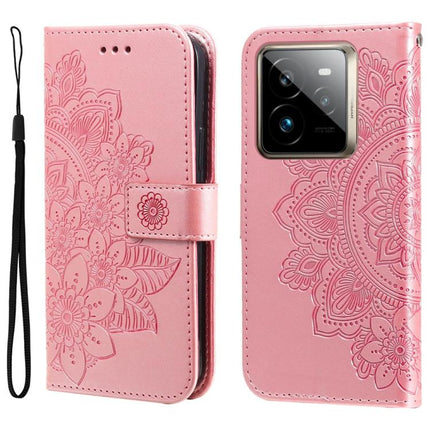 Seven-petal Flowers Embossing Leather Phone Case, For Realme 14 Pro Global, For Realme GT 7 Pro, For Realme 13+, For Realme 13 Pro / 13 Pro+ / P1 Pro Global