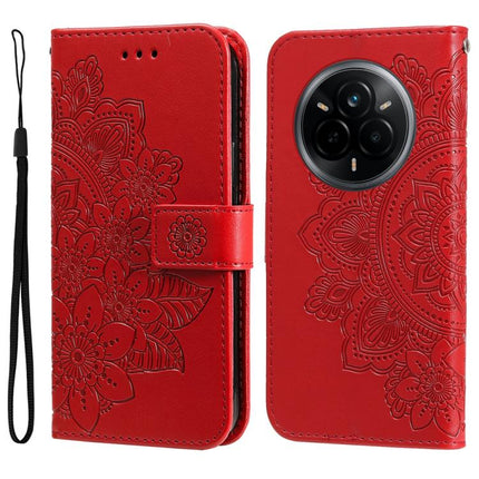 Seven-petal Flowers Embossing Leather Phone Case, For Realme 14 Pro Global, For Realme GT 7 Pro, For Realme 13+, For Realme 13 Pro / 13 Pro+ / P1 Pro Global