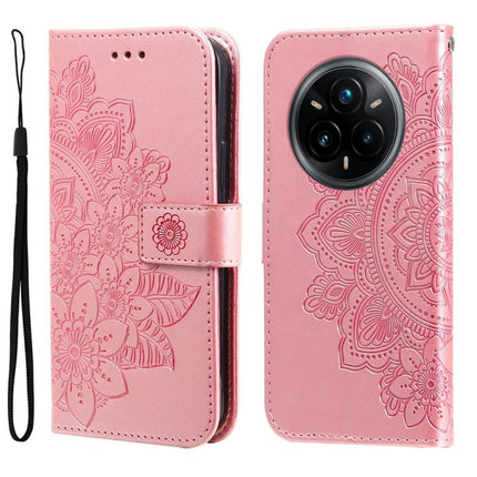 Seven-petal Flowers Embossing Leather Phone Case, For Realme 15 5G / Realme 15 Pro 5G, For Realme C71 4G / C75 4G / 5G / 14x, For Realme 14 Global, For Realme 14 Pro+ Global