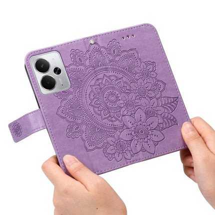 Seven-petal Flowers Embossing Leather Phone Case, For Realme 14 Global, For Realme 14 Pro+ Global, For Realme 14 Pro Global, For Realme GT 7 Pro