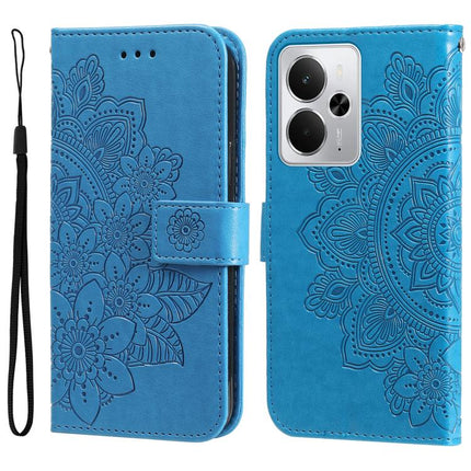 Seven-petal Flowers Embossing Leather Phone Case, For Realme 15 5G / Realme 15 Pro 5G, For Realme C71 4G / C75 4G / 5G / 14x, For Realme 14 Global, For Realme 14 Pro+ Global