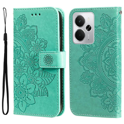 Seven-petal Flowers Embossing Leather Phone Case, For Realme 15 5G / Realme 15 Pro 5G, For Realme C71 4G / C75 4G / 5G / 14x, For Realme 14 Global, For Realme 14 Pro+ Global