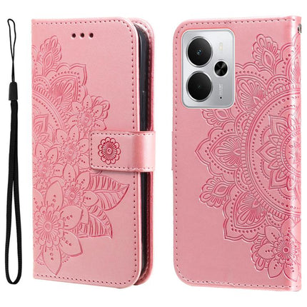 Seven-petal Flowers Embossing Leather Phone Case, For Realme 15 5G / Realme 15 Pro 5G, For Realme C71 4G / C75 4G / 5G / 14x, For Realme 14 Global, For Realme 14 Pro+ Global