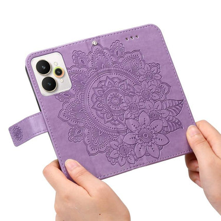 Seven-petal Flowers Embossing Leather Phone Case, For Realme 15 5G / Realme 15 Pro 5G, For Realme C71 4G / C75 4G / 5G / 14x, For Realme 14 Global, For Realme 14 Pro+ Global
